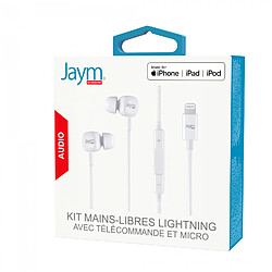 Jaym - Kit Pieton Ecouteurs Intra-auriculaire Lightning (Mfi) + Telecommande + Micro Blanc