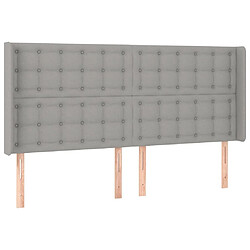 Maison Chic Tête de lit scandinave avec oreilles,meuble de chambre Gris clair 163x16x118/128 cm Tissu -MN39681