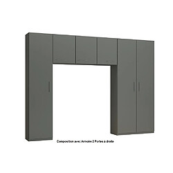 Inside 75 Ensemble de rangement pont 3 portes gris graphite mat largeur 300 cm