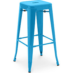 ICONIK INTERIOR Tabouret de bar - Design industriel - 76cm - Nouvelle édition- Stylix Turquoise