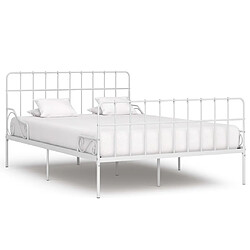 vidaXL Cadre de lit sans matelas avec sommier à lattes métal 140x200cm