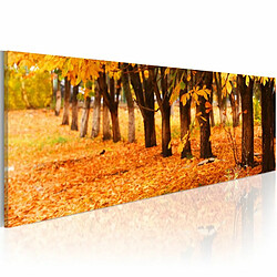 Paris Prix Tableau Imprimé Golden Leaves 40 x 120 cm 