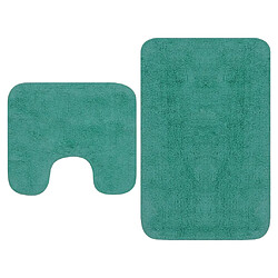 vidaXL Tapis de salle de bain 2 pcs Tissu Turquoise 