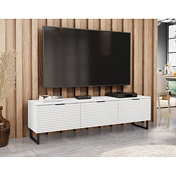 Bestmobilier Barbara - meuble TV - blanc - 150 cm