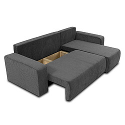 Bestmobilier Artemisa - canapé d'angle réversible 4 places - convertible avec coffre - en velours côtelé