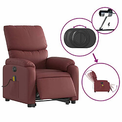 Maison Chic Fauteuil Relax pour salon, Fauteuil inclinable de massage électrique rouge bordeaux -GKD41369 pas cher