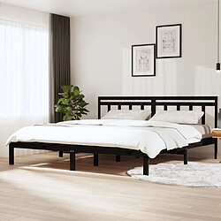 vidaXL Cadre de lit sans matelas noir bois massif 200x200 cm