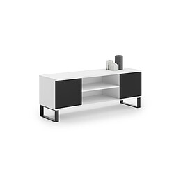 HT MEUBLES Meuble TV style industriel FLINT TV Meuble TV style industriel FLINT TV - Blanc - Noir