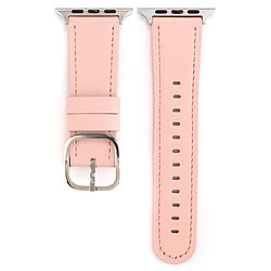 Wewoo Pour Apple Watch séries 5 et 4 44 mm / 3 et 2 et 1 42 mm boucle de style moderne bracelet en cuir véritable rose