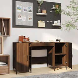 Avis Maison Chic Bureau,Table de travail,bureau de travail pour chambre Chêne marron 140x50x75 cm Bois d'ingénierie -GKD88626