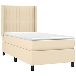 Avis vidaXL Sommier à lattes de lit matelas et LED Crème 100x200 cm Tissu