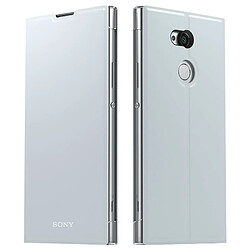 Housse Xperia XA2 Ultra Etui Original Coque Clapet Sony Style Cover Stand Argent