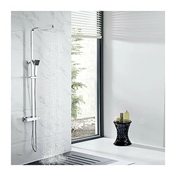 Colonne de douche - Mitigeur thermostatique - Pomme haute rectangle 30x20 cm - OCEANIC - Chrome