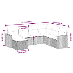 Avis vidaXL Salon de jardin avec coussins 7 pcs gris résine tressée