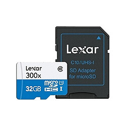 Lexar 32GB 300x High Perf microSDHC w/adapt Lexar 32GB 300x High Perf microSDHC w/adapt