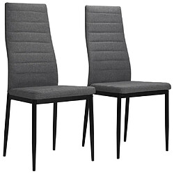 vidaXL Chaises à manger lot de 2 gris clair tissu 