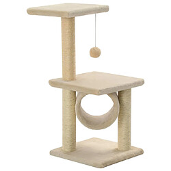 Arbre à chat avec griffoirs,niche pour chat en sisal 65 cm Beige -MN63283