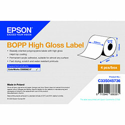 Etiquettes pour Imprimante Epson C33S045736 Brillant Ø 70 mm (4 Unités) 