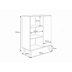 Mpc Meuble étagère 90 x 40 x 116 cm sonoma pas cher