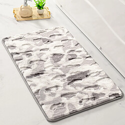 LUUCOZK Tapis de bain antidérapants, absorbants, à séchage rapide, décoration de salle de bain, gris-50 x 80cm 