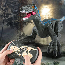 Shop Story SHOP-STORY - VELOCIRAPTOR GREY : Dinosaure Télécommandé avec Lumières et Sons