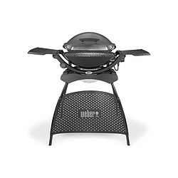 Barbecue électrique WEBER Q2400 avec stand - Grille acier 55x39 cm - Couvercle avec réflecteur de chaleur - Gris