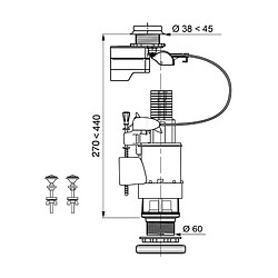 Wirquin 10719338 Mécanisme double chasse électronique