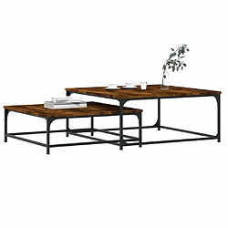 Avis Maison Chic Lot de 2 Tables basses gigognes,Table Console chêne fumé bois d'ingénierie -MN58257