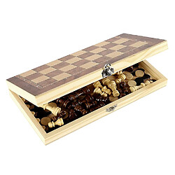 Universal (marron) (39x39cm) 3 sur 1 jeu d'échecs en bois jeu de planche backgammon jeu de puzzle échiquier plié