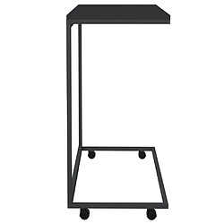 Avis vidaXL Table d'appoint avec roues noir 55x35x70 cm bois d'ingénierie