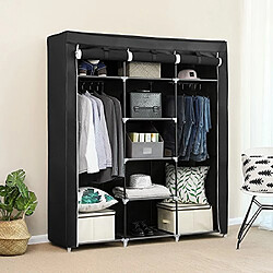 SONGMICS Armoire de rangement Penderie Noir 175 x 150 x 45 cm RYG12B