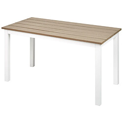 Beliani Table de jardin Bois d'ingénierie Blanc MESSINA 