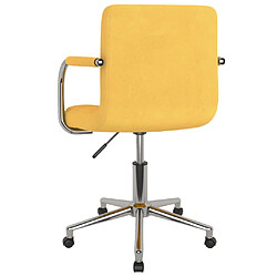 vidaXL Chaise pivotante de salle à manger Jaune moutarde Tissu pas cher