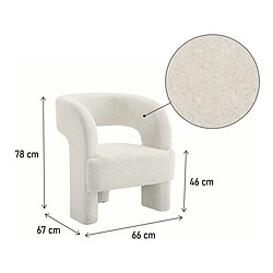 Avis Habitat Et Jardin Fauteuil 3 pieds design bouclette Madison - Blanc