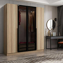 Hanah Home Armoire en aggloméré et verre Kale Plus 180 x 52 x 210 cm.