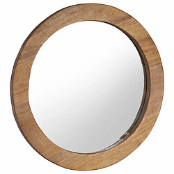 Maison Chic Miroir mural | Miroir Décoration pour Maison Salle de Bain 60 cm Teck Rond -GKD24652