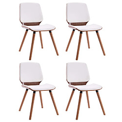 vidaXL Chaises à manger lot de 4 blanc similicuir