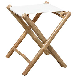 Aubry Gaspard Tabouret pliant en bambou avec assise coton. Tabouret pliant en bambou avec assise coton