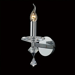 Luminaire Center Applique murale Renzo avec interrupteur 1 Ampoule chrome poli/cristal