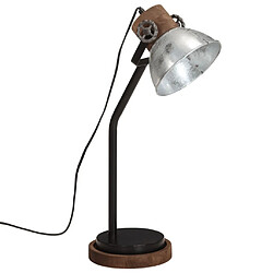 vidaXL Lampe de bureau 25 W argent vintage 18x18x60 cm E27