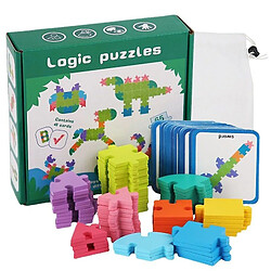 Universal 65% Bouton en bois Puzzle de pensée logique Couleur Géométrie Variantes Puzzle Jouets Jouets 