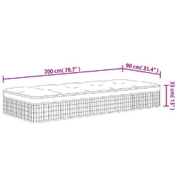 vidaXL Matelas à ressorts ensachés moyen plus 90x200 cm pas cher