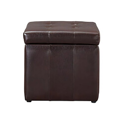 Vente-Unique Pouf coffre de rangement SERAFINO en simili - Marron