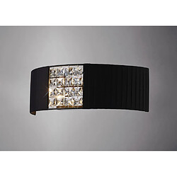 Luminaire Center Applique murale Evelyn avec Abat jour noir 2 Ampoules chrome poli/cristal