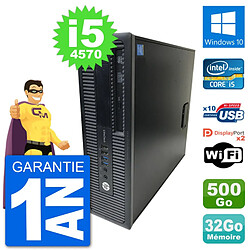 PC HP EliteDesk 800 G1 Core i5-4570 RAM 32Go Disque Dur 500Go Windows 10 Wifi - Occasion