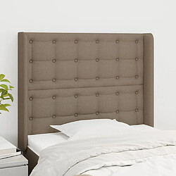 Maison Chic Tête de lit scandinave avec oreilles,meuble de chambre Taupe 83x16x118/128 cm Tissu -MN28754