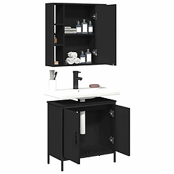 Acheter Maison Chic Armoires + meuble-lavabo| Ensemble de 2 meubles salle de bain noir bois d'ingénierie -GKD85440