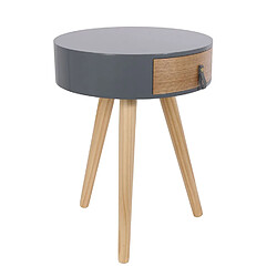 Avis The Home Deco Factory Lot de 2 tables de chevet scandinaves Nora - Diam. 35 x H. 45 cm - Gris