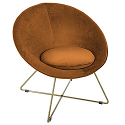 Atmosphera, Createur D'Interieur Fauteuil de salon en velours Evan - Ocre