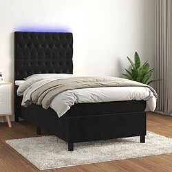 Sommier à lattes,Cadre à lattes de lit pour Adulte matelas et LED Noir 80x200 cm Velours -MN36746